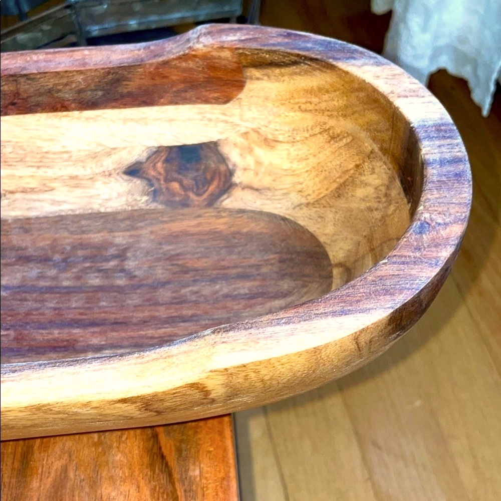 Rustic Wooden Serving Bowl - Picture 2 of 16